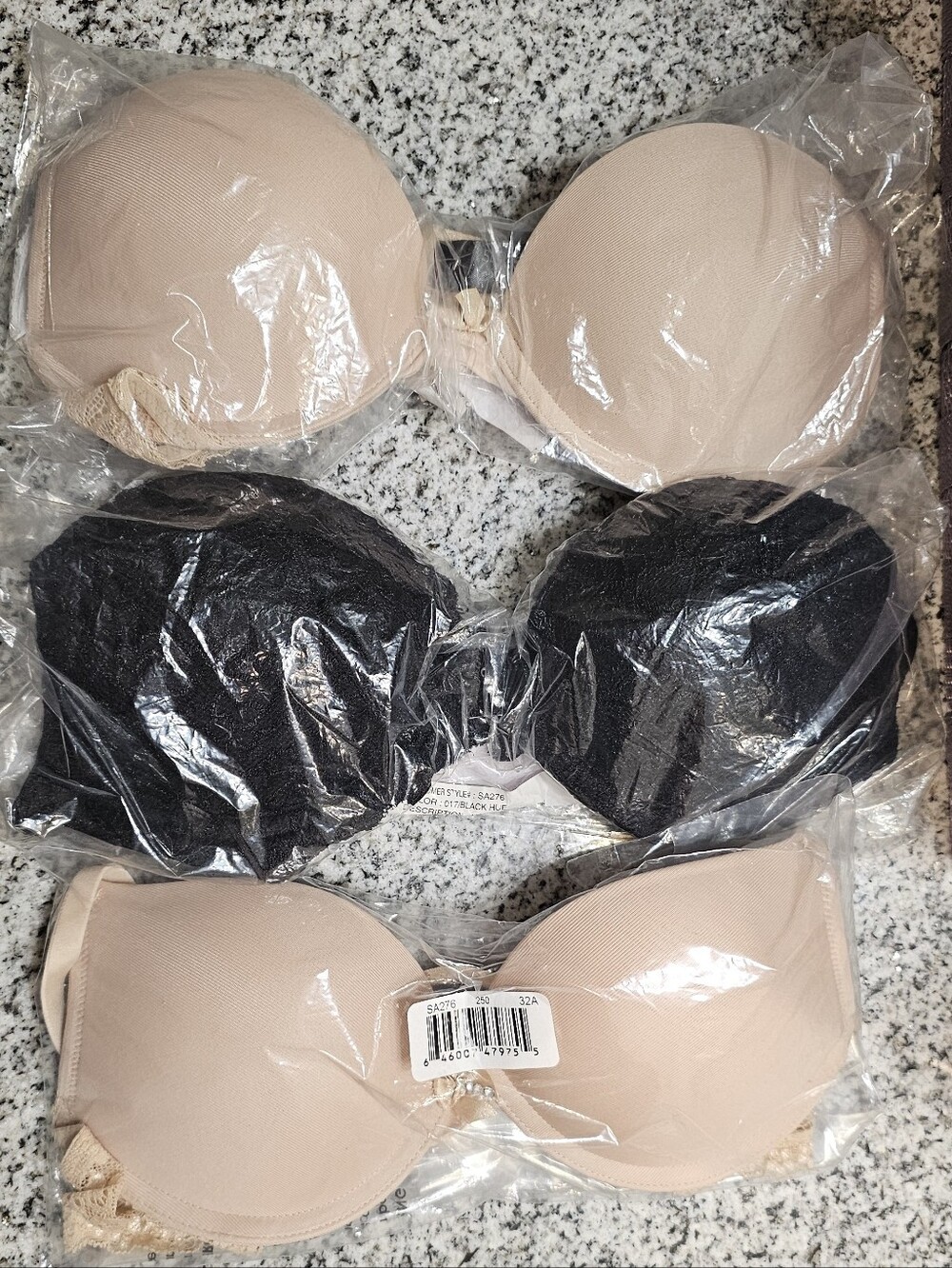 NWT Smart & Sexy Push-Up Bras, 3-pack, 32A, Factory Sealed